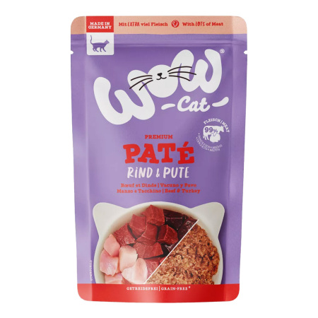 WOW Cat kapsička Paté Hovězí s krocanem Adult 125g